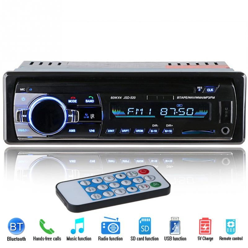 JSD-520-Car-Stereo-Radio-MP3-Audio-Player-Support-Bluetooth-Hand-free-Calling-/-FM-/-USB-/-SD,-Ordinary-Version