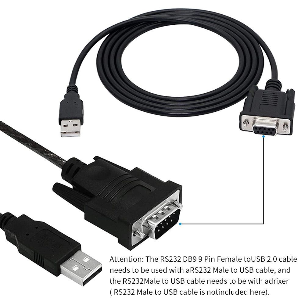 6-Feet-RS232-DB9-Female-to-USB-2.0-Cable-Only-Use-for-Programmable-Logic-Controller