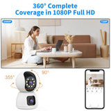 K12-1080P-HD-Dual-Lens-Dual-Picture-Wireless-WiFi-Camera(White)
