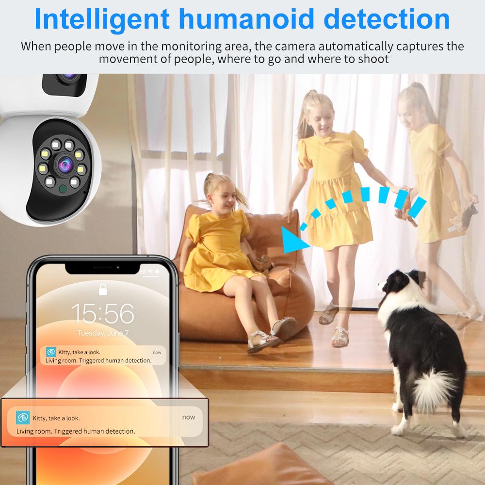 K12-1080P-HD-Dual-Lens-Dual-Picture-Wireless-WiFi-Camera(White)