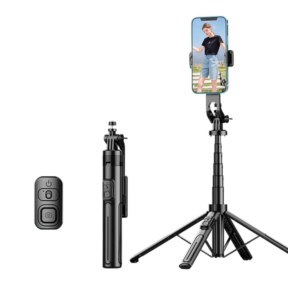 K27-Smartphone-Extendable-Live-Streaming-4-Leg-Stand-Bluetooth-Selfie-Stick(Black)