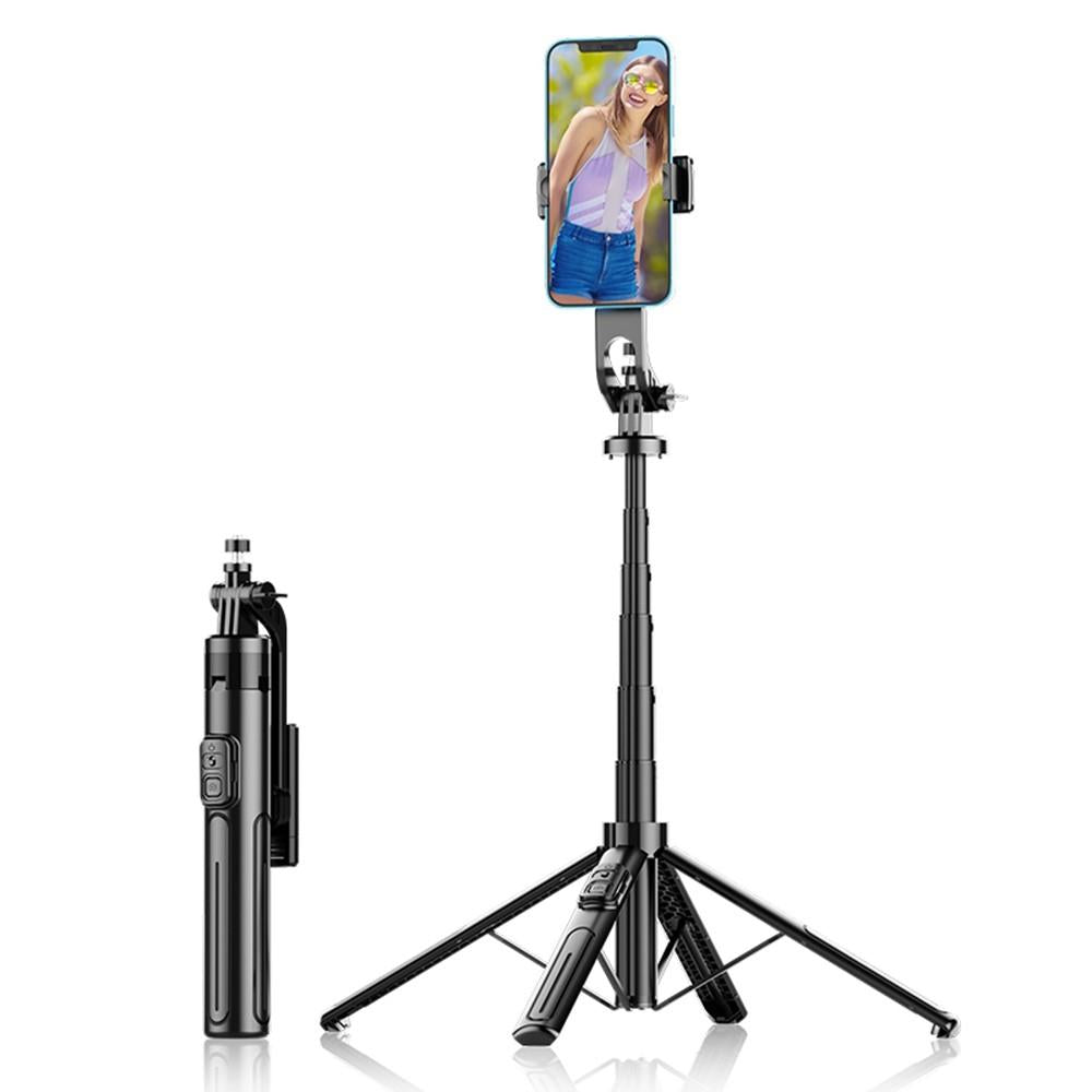 K27-Smartphone-Extendable-Live-Streaming-4-Leg-Stand-Bluetooth-Selfie-Stick(Black)