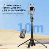K27-Smartphone-Extendable-Live-Streaming-4-Leg-Stand-Bluetooth-Selfie-Stick(Black)