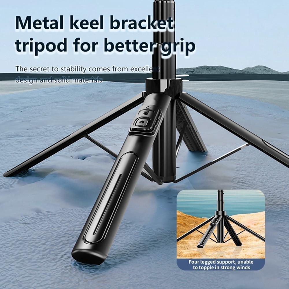 K27-Smartphone-Extendable-Live-Streaming-4-Leg-Stand-Bluetooth-Selfie-Stick(Black)