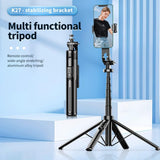 K27-Smartphone-Extendable-Live-Streaming-4-Leg-Stand-Bluetooth-Selfie-Stick(Black)
