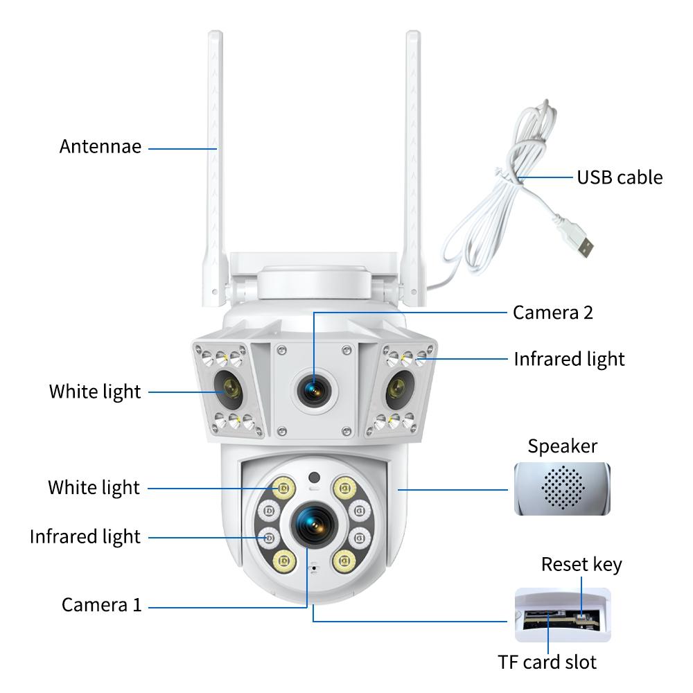 K30-1080P-3-screen-Surveillance-Camera(White)