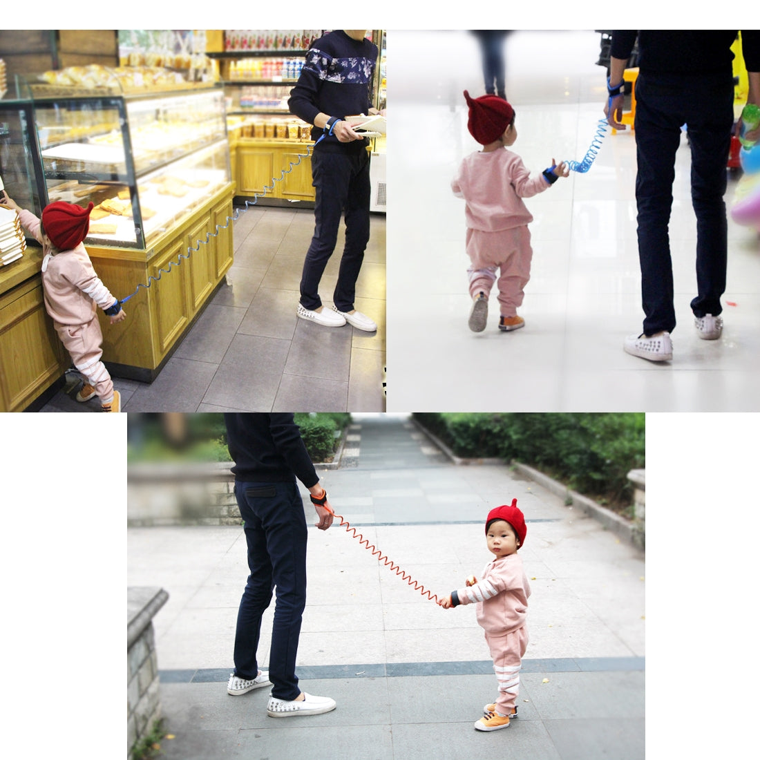 Kids-Safety-Harness-Child-Leash-Anti-Lost-Wrist-Link-Traction-Rope-Anti-Lost-Bracelet,-Length:-2.5m(Blue)