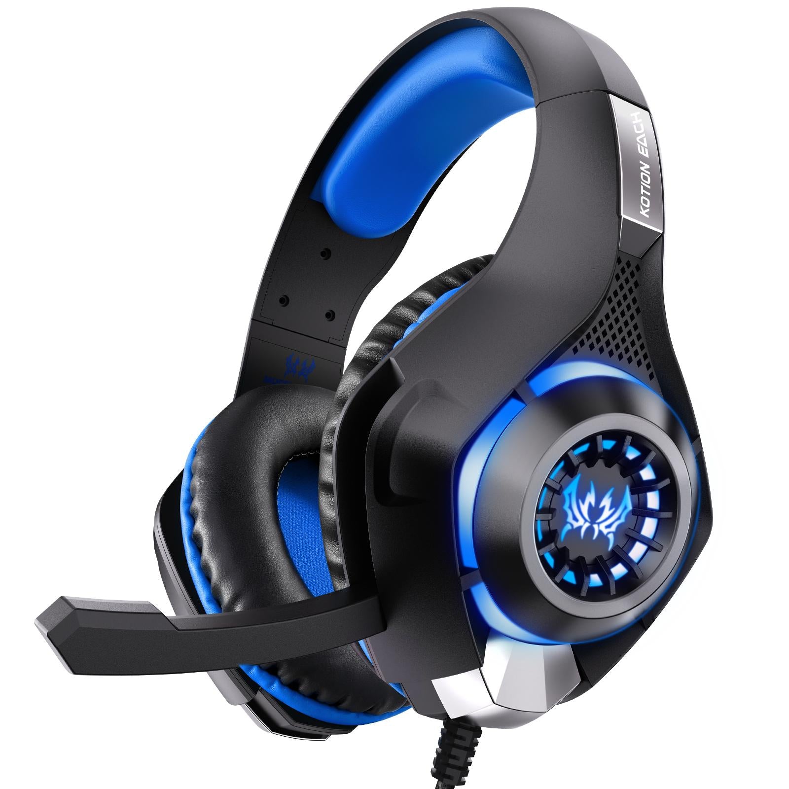 KOTION-EACH-GS400-Omni-directional-Mic-Gaming-Headset,-Length:-About-1.9m(Black-Blue)