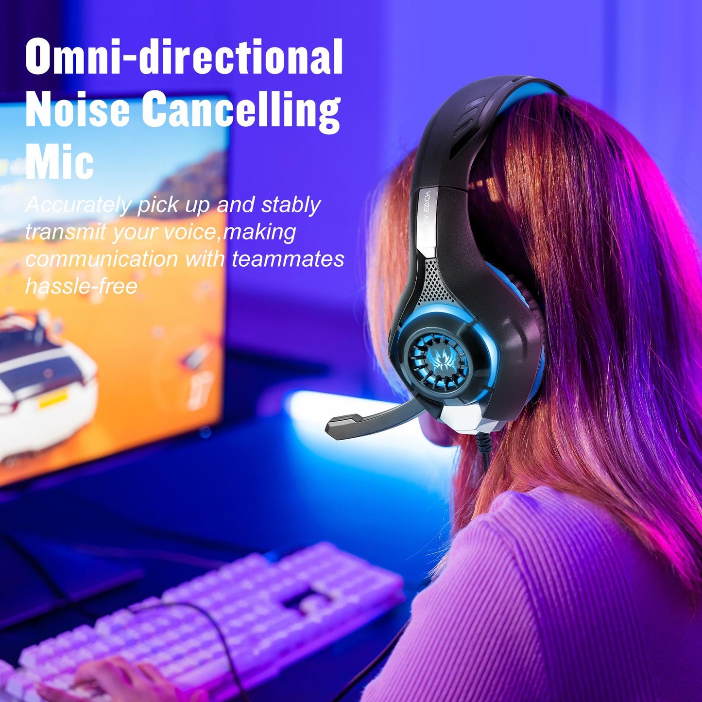 KOTION-EACH-GS400-Omni-directional-Mic-Gaming-Headset,-Length:-About-1.9m(Black-Blue)