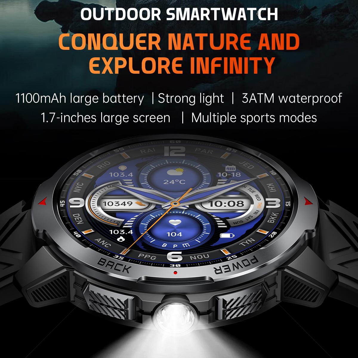 KT88-1.7-inch-TFT-Screen-Outdoor-Sports-Smart-Watch-3ATM-Waterproof-with-Flashlight(Black)