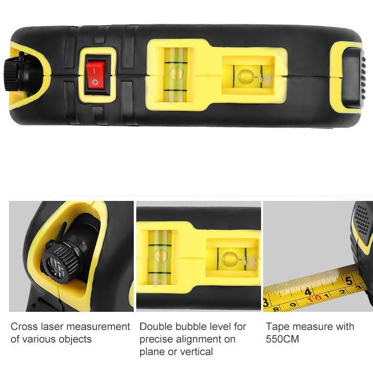 Laser-Level-with-Tape-Measure-Pro-(550cm),-LV-05(Yellow)
