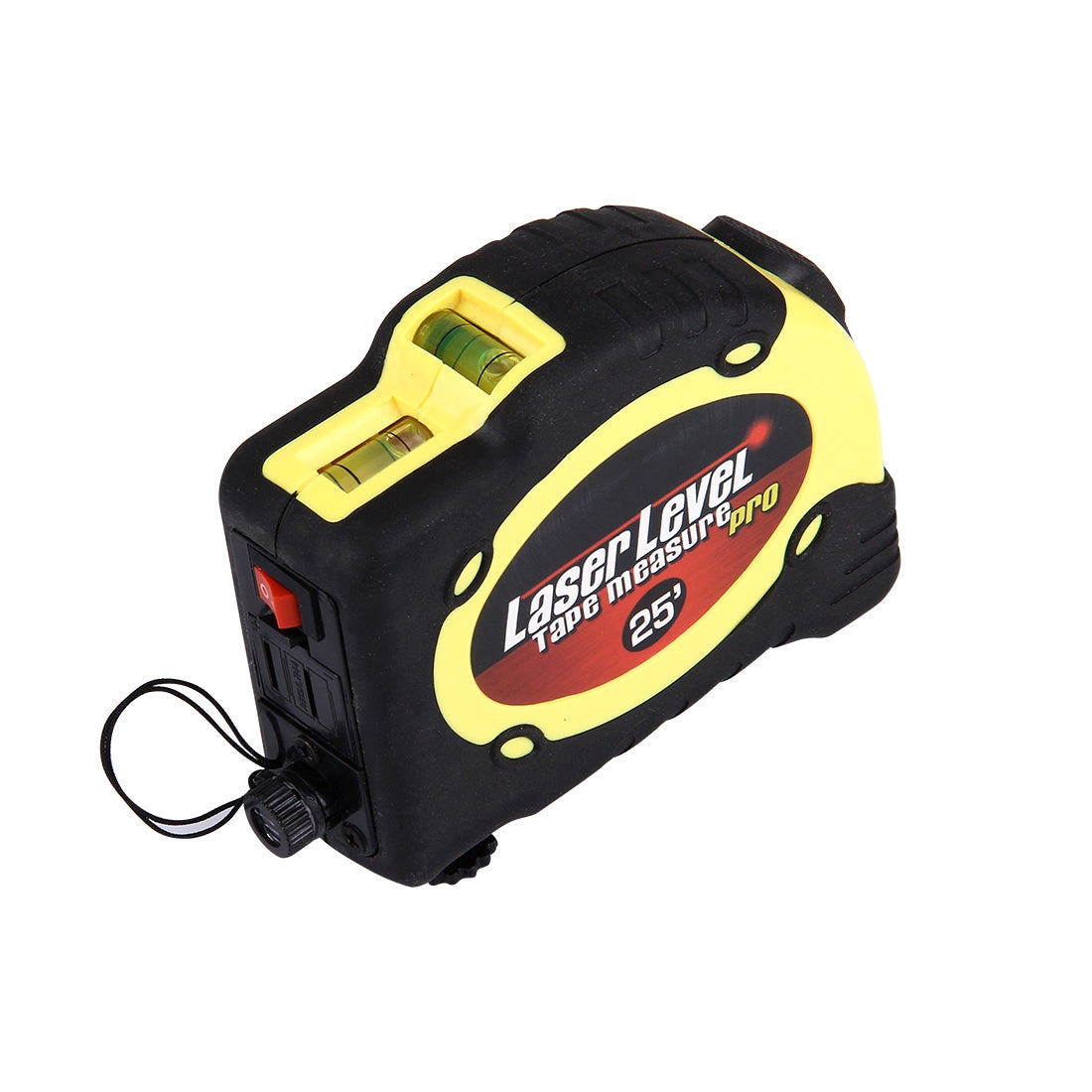 Laser-Level-with-Tape-Measure-Pro-(25-feet)-&-Belt-Clip-/-Can-be-Attached-to-Tripod(Yellow)