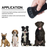 LED-Flashlight-Ultrasonic-Dog-Repeller-Portable-Dog-Trainer,-Colour:-Double-black(Colorful-Package)