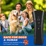 LED-Flashlight-Ultrasonic-Dog-Repeller-Portable-Dog-Trainer,-Colour:-Double-black(Colorful-Package)