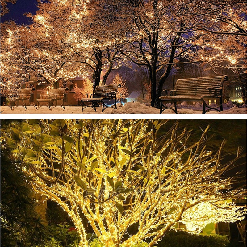 LED-Llight-String-Outdoor-Waterproof-Christmas-Holiday-Garden-Decoration,-Length:-30m-300-Light(Warm-Light-USB)