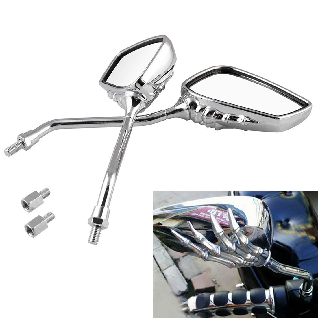 MB-MR011-Motorcycle-Modified-Universal-ABS-Skeleton-Hand-Rear-View-Mirror-Set