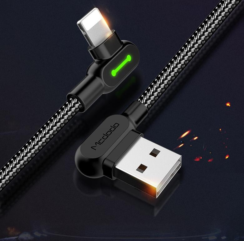 MCDODO-2A-USB-to-8-Pin-Fast-Charging-Data-Cable,-Length:1.8m(Black)