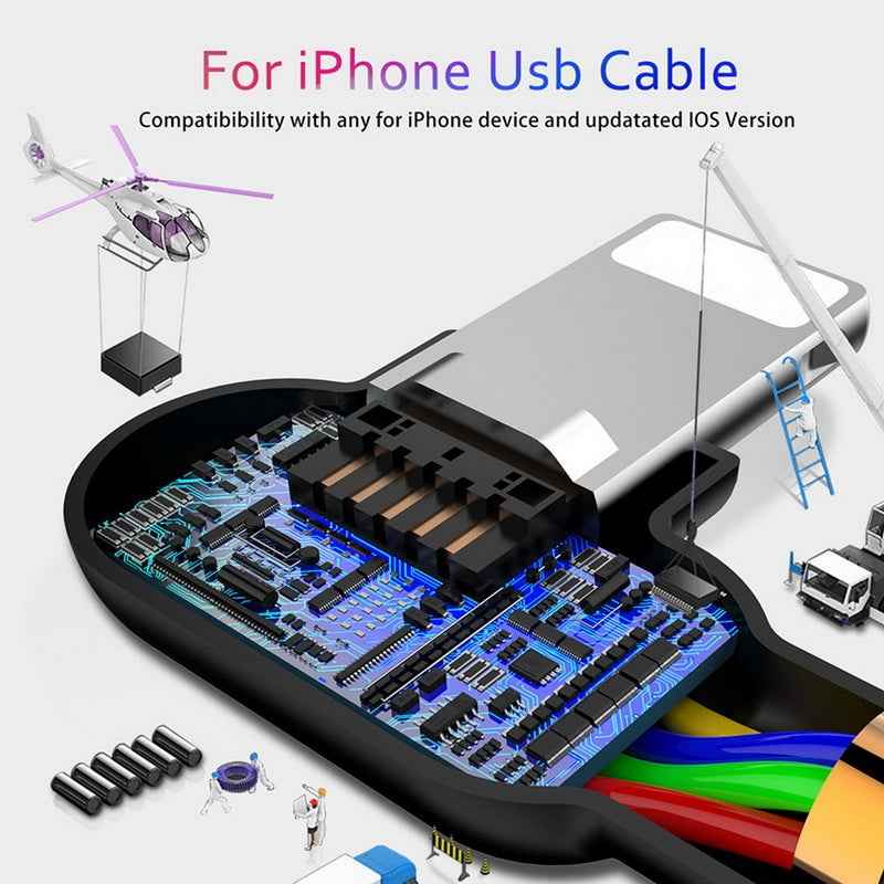 MCDODO-2A-USB-to-8-Pin-Fast-Charging-Data-Cable,-Length:1.8m(Black)