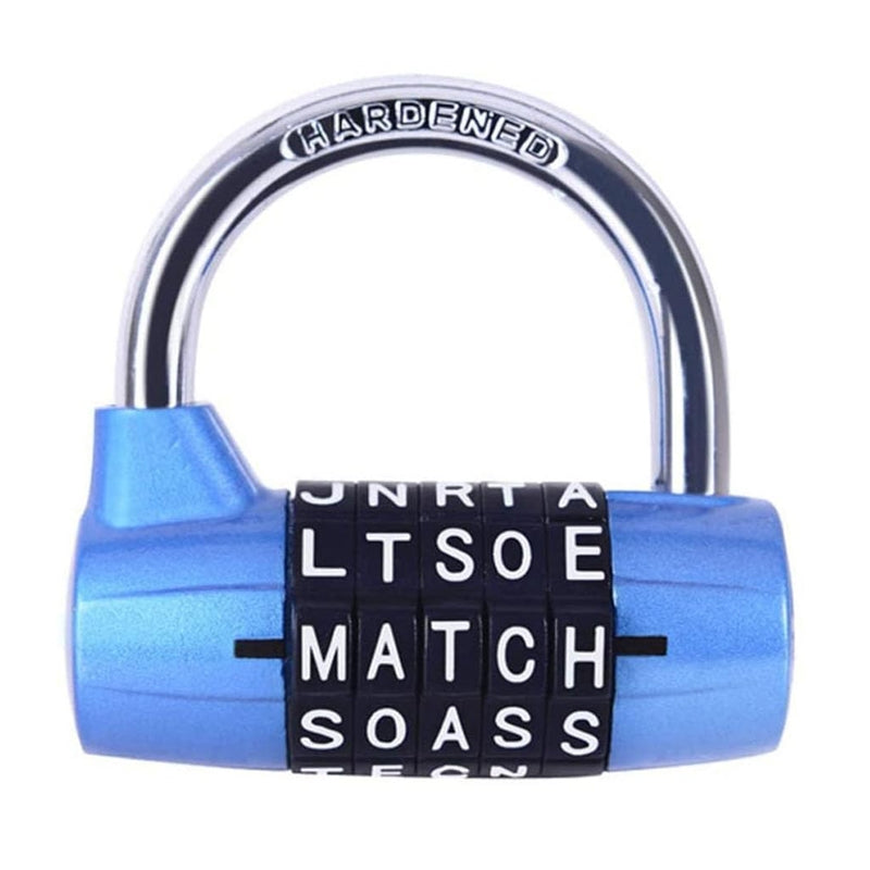 Medium-5-Digit-Alphabet-Wheel-Combination-Lock-Closet-Door-Padlock(Blue)