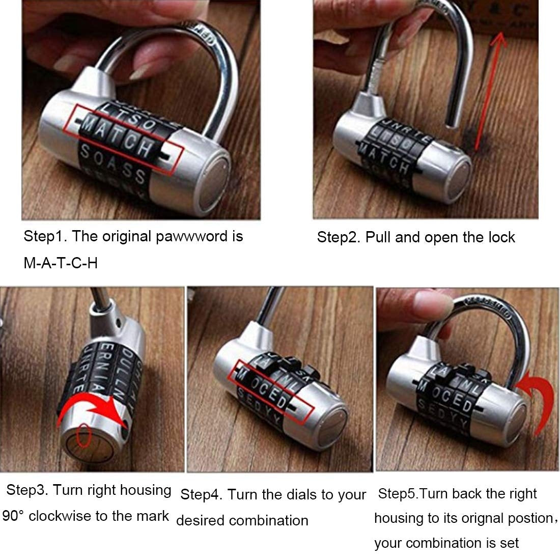 Medium-5-Digit-Alphabet-Wheel-Combination-Lock-Closet-Door-Padlock(Blue)