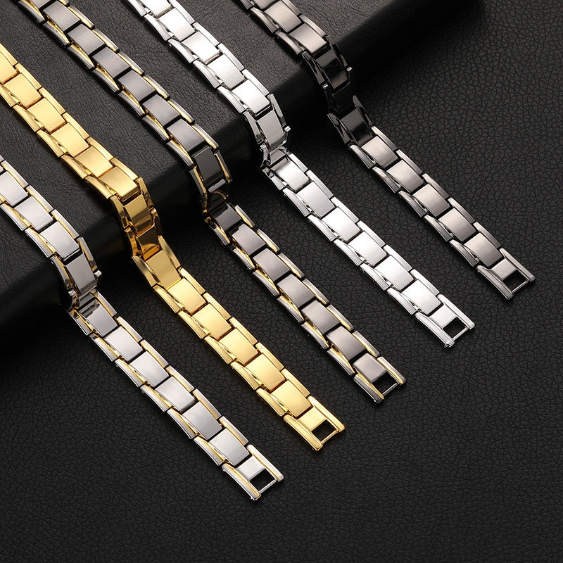 Men-Detachable-Titanium-Steel-Magnetic-Therapy-Bracelet-Jewelry(Silver)