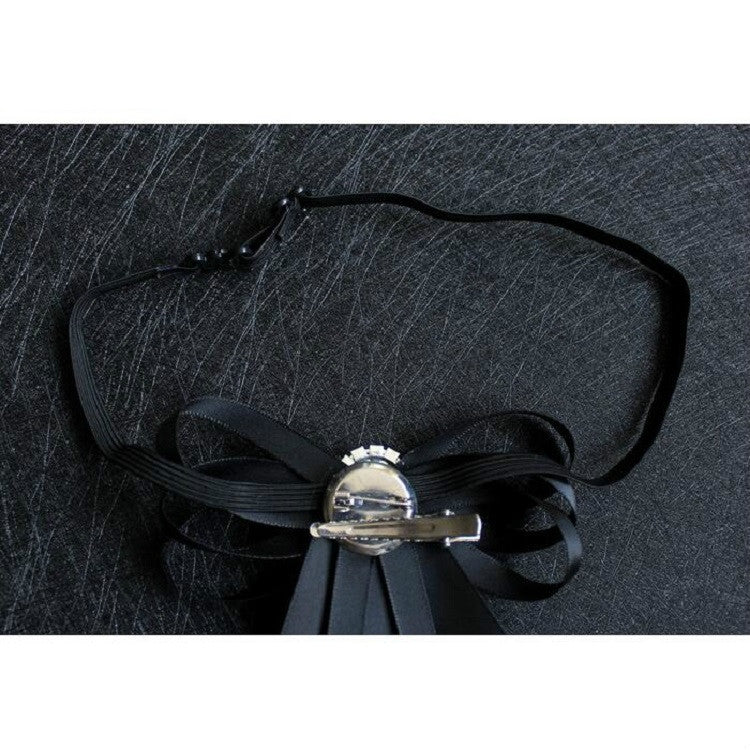 Men-Diamond-Ribbon-Bow-knot-Shirt-Bow-Tie-Clothing-Accessories(Black)