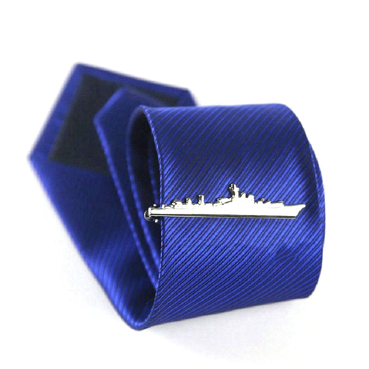 Men-Signature-Metal-Tie-Clip-Clothing-Accessories(Silver-Warship)