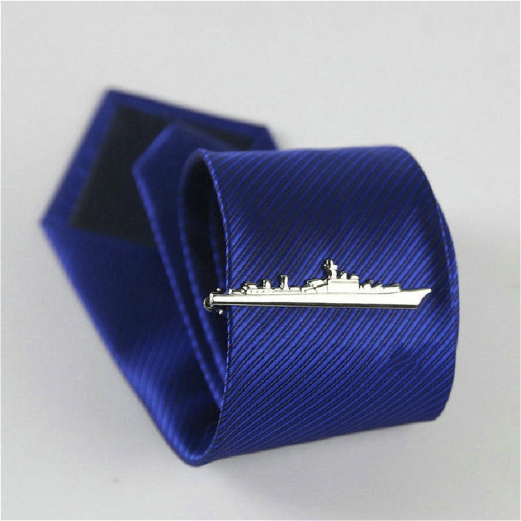 Men-Signature-Metal-Tie-Clip-Clothing-Accessories(Silver-Warship)