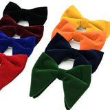 Men-Velvet-Double-layer-Big-Bow-knot-Bow-Tie-Clothing-Accessories(Black)
