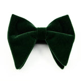 Men-Velvet-Double-layer-Big-Bow-knot-Bow-Tie-Clothing-Accessories(Dark-Green)