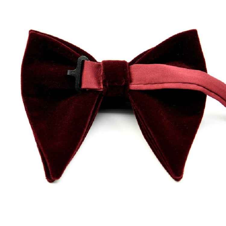 Men-Velvet-Double-layer-Big-Bow-knot-Bow-Tie-Clothing-Accessories(Navy)