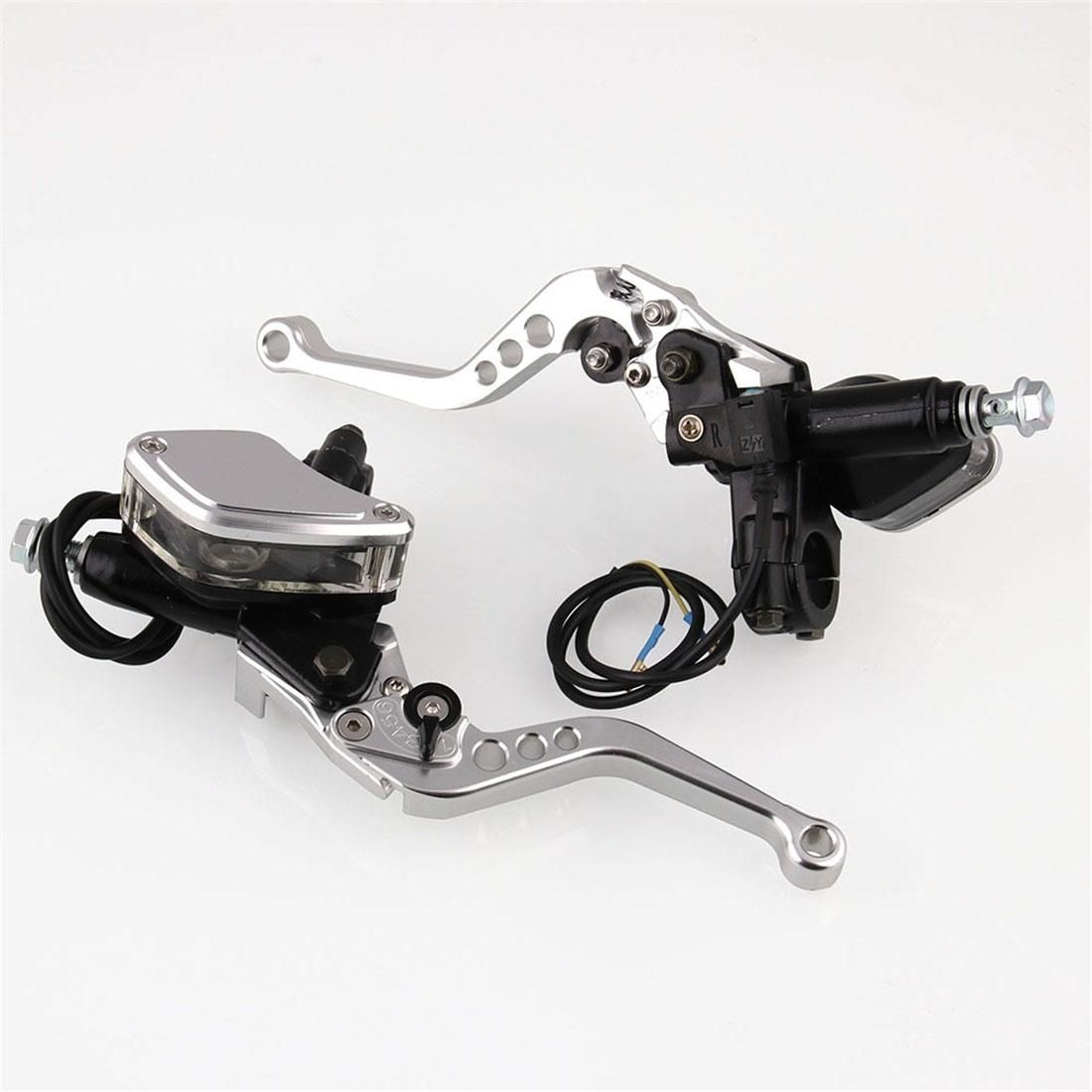 Leaf Shape Modified Motorcycle Hand Brake Clutch Hydraulic Brake Lever (Silver)