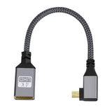 Micro-HDMI-Male-Elbow-to-HDMI-Female-4K-UHD-18Gbps-Connection-Cable,-Length:20cm(Grey)