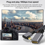Micro-HDMI-Male-Elbow-to-HDMI-Female-4K-UHD-18Gbps-Connection-Cable,-Length:20cm(Grey)