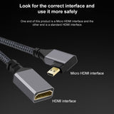 Micro-HDMI-Male-Elbow-to-HDMI-Female-4K-UHD-18Gbps-Connection-Cable,-Length:20cm(Grey)
