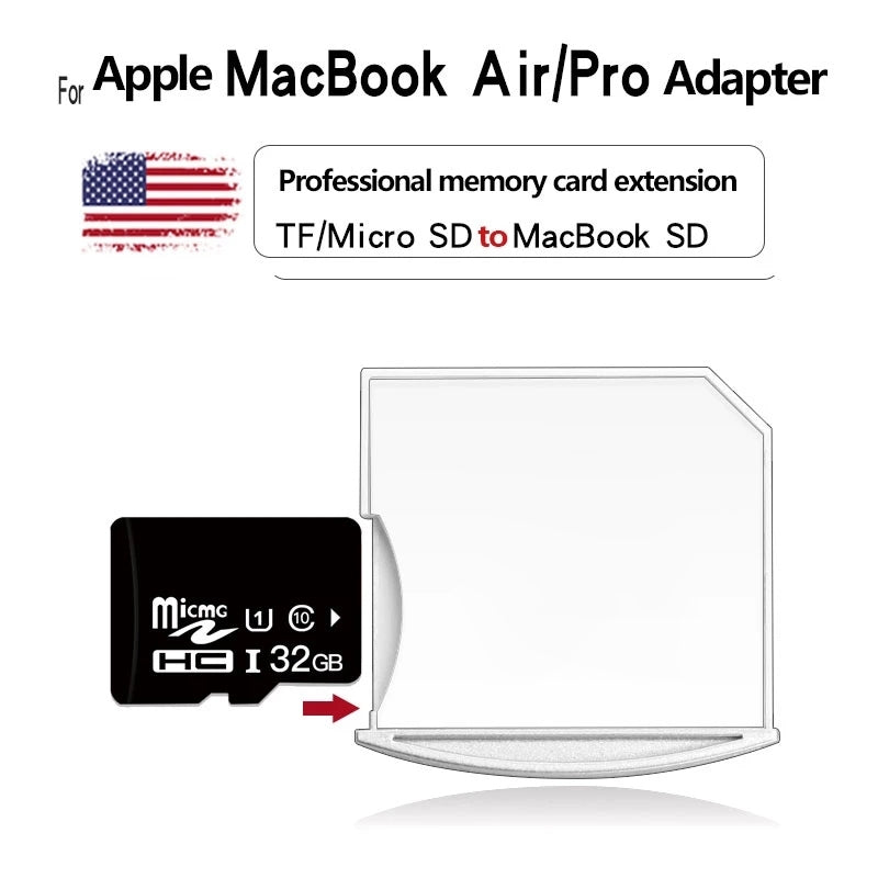 Micro-SD-/-TF-Card-to-SD-Adapter-for-MacBook-Air-/-Pro,-Support-up-to-512GB-(White)