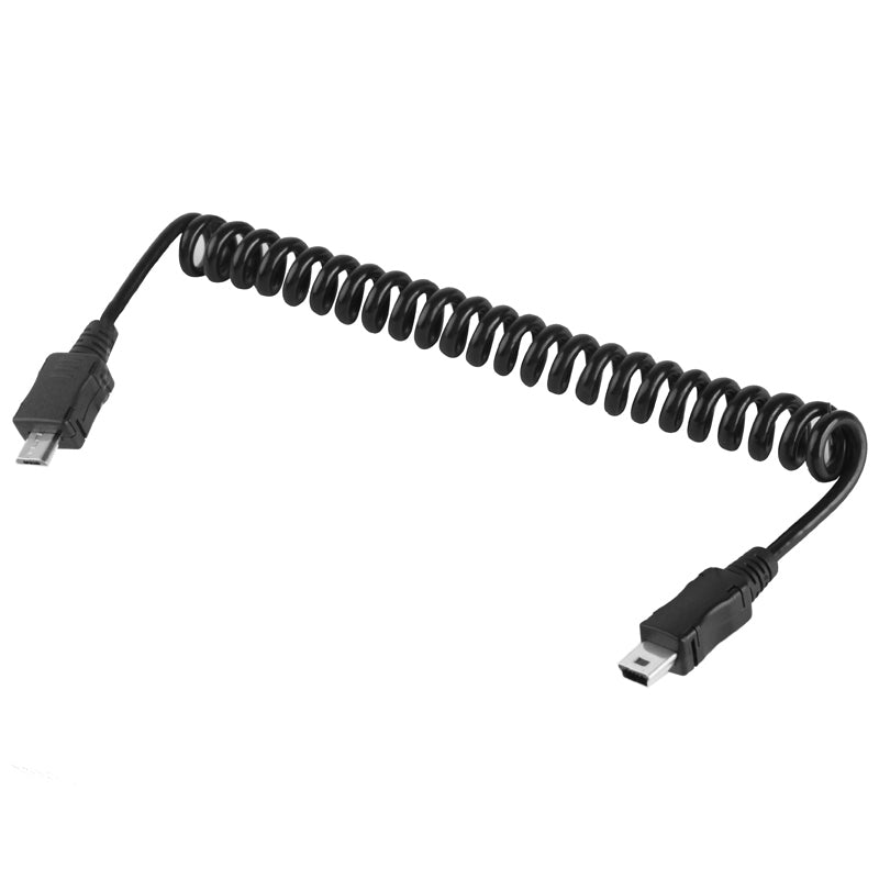 Micro-USB-Male-to-Mini-5-pin-USB-Coiled-Cable-/-Spring-Cable,-Length:-20cm-(can-be-extended-up-to-75cm)
