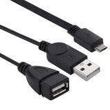 Micro-USB-to-USB-2.0-Male-&-USB-2.0-Female-Host-OTG-Converter-Adapter-Cable,-Length:-About-30cm(Black)