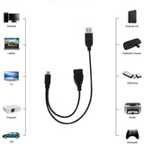Micro-USB-to-USB-2.0-Male-&-USB-2.0-Female-Host-OTG-Converter-Adapter-Cable,-Length:-About-30cm(Black)