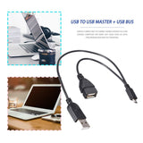 Micro-USB-to-USB-2.0-Male-&-USB-2.0-Female-Host-OTG-Converter-Adapter-Cable,-Length:-About-30cm(Black)