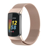 Milano-Magnetic-Metal-Watch-Band-for-Fitbit-Charge-5(Champagne-Gold)