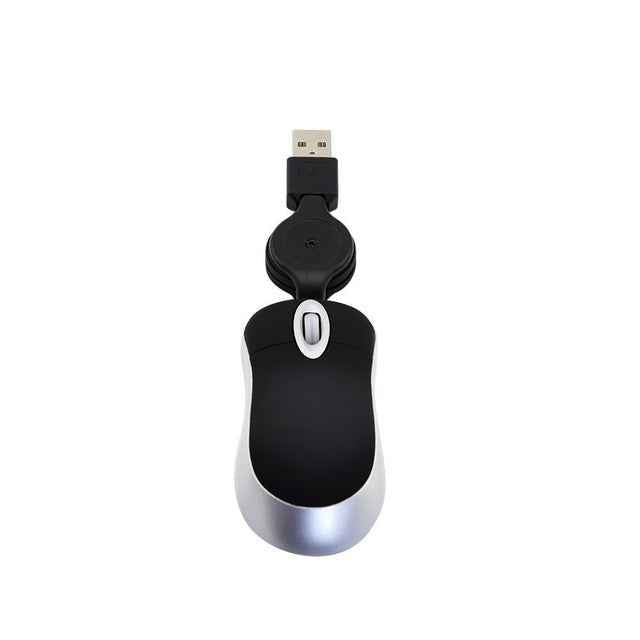 Mini-Computer-Mouse-Retractable-USB-Cable-Optical-Ergonomic1600-DPI-Portable-Small-Mice-for-Laptop(Black)