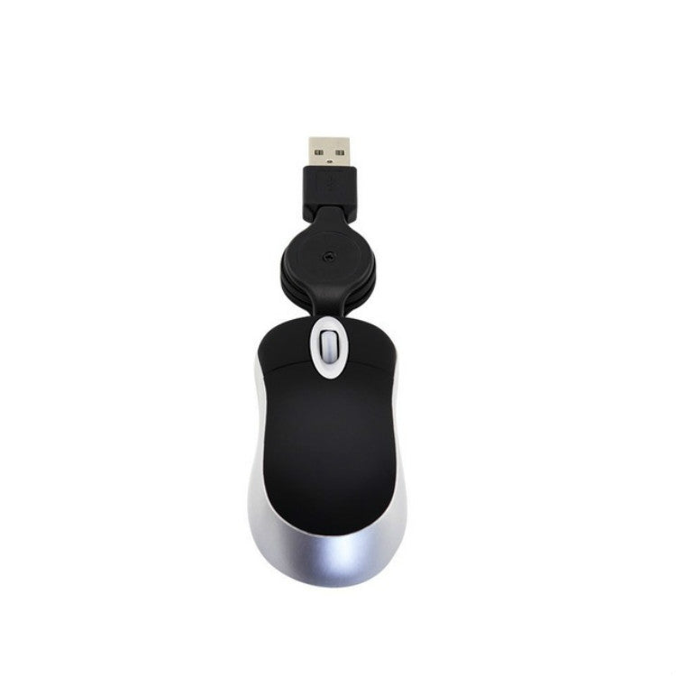 Mini-Computer-Mouse-Retractable-USB-Cable-Optical-Ergonomic1600-DPI-Portable-Small-Mice-for-Laptop(Black)