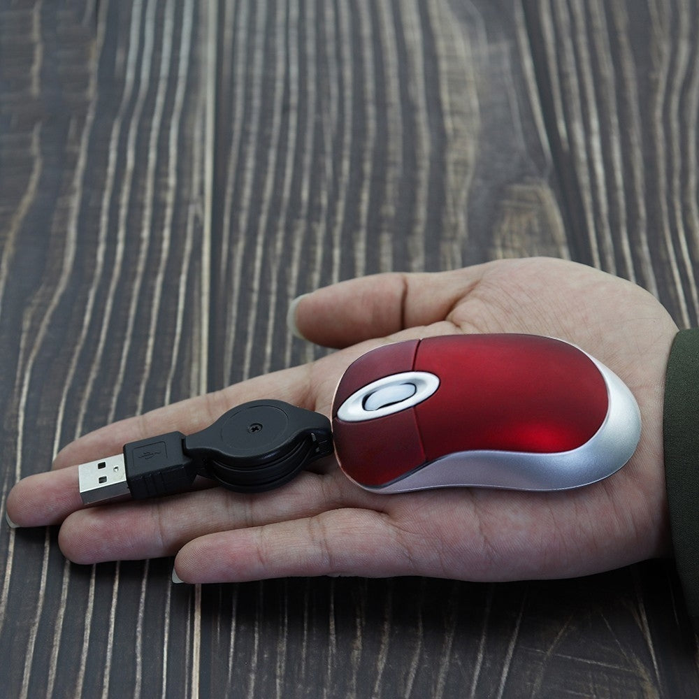Mini-Computer-Mouse-Retractable-USB-Cable-Optical-Ergonomic1600-DPI-Portable-Small-Mice-for-Laptop(Black)