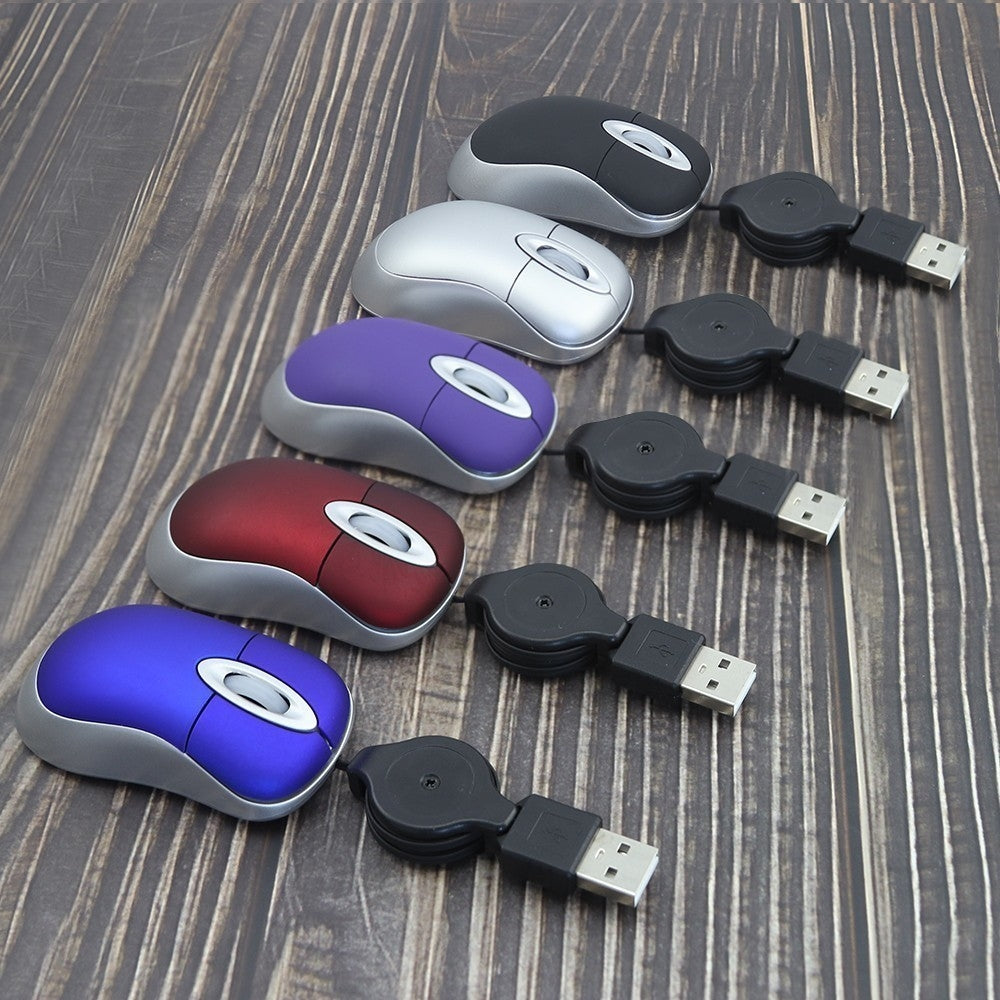 Mini-Computer-Mouse-Retractable-USB-Cable-Optical-Ergonomic1600-DPI-Portable-Small-Mice-for-Laptop(Black)