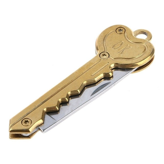 Mini-Key-Knife-Camp-Outdoor-Keyring-Ring-Keychain-Fold-Self-Defense-Security-Multi-Tool(Gold)