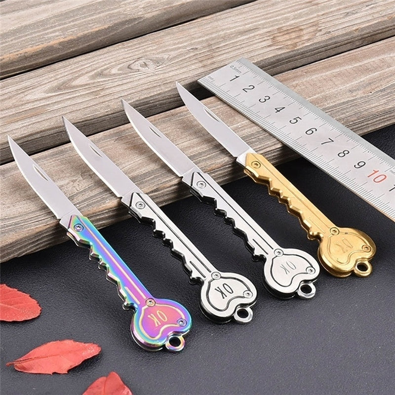 Mini-Key-Knife-Camp-Outdoor-Keyring-Ring-Keychain-Fold-Self-Defense-Security-Multi-Tool(Gold)