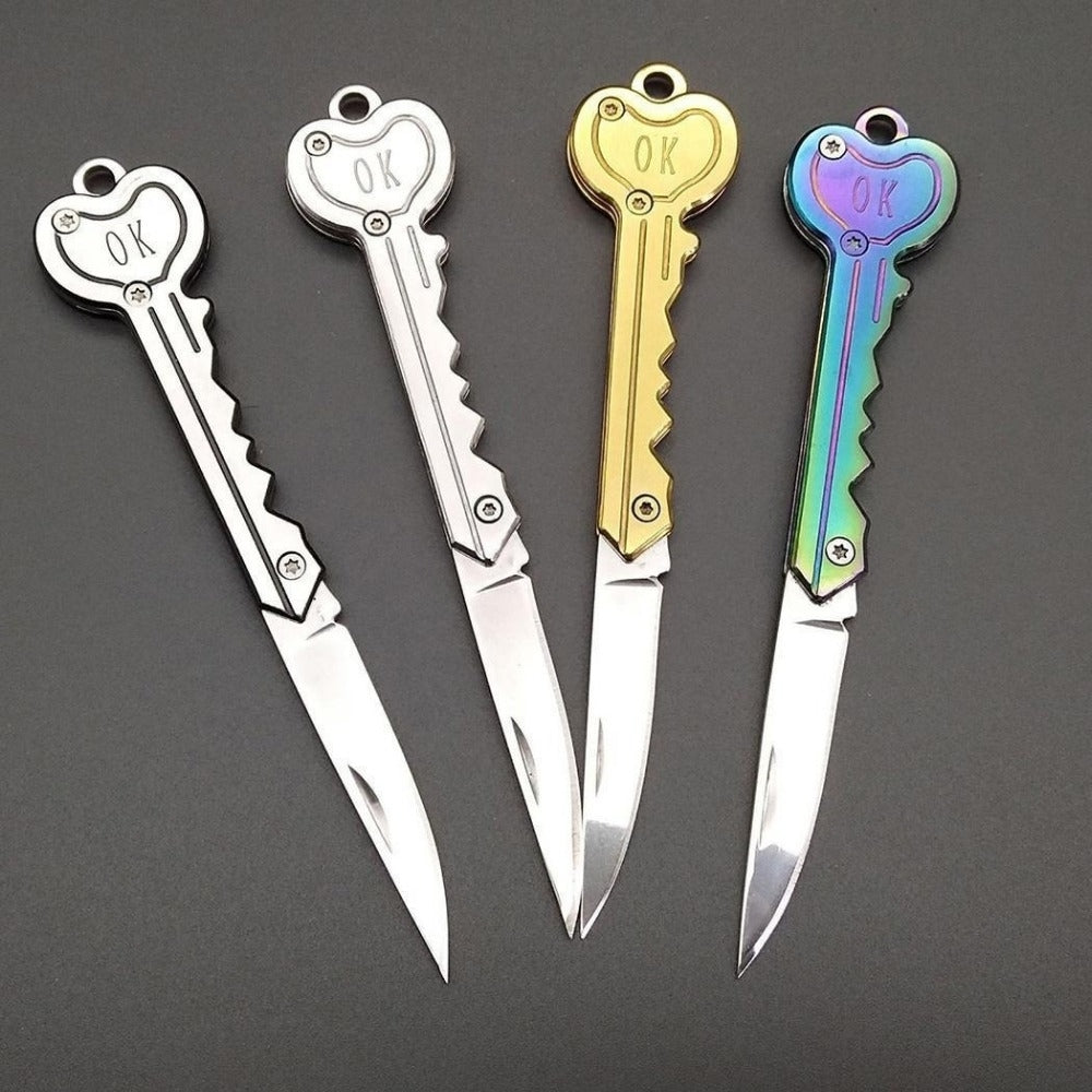 Mini-Key-Knife-Camp-Outdoor-Keyring-Ring-Keychain-Fold-Self-Defense-Security-Multi-Tool(Gold)