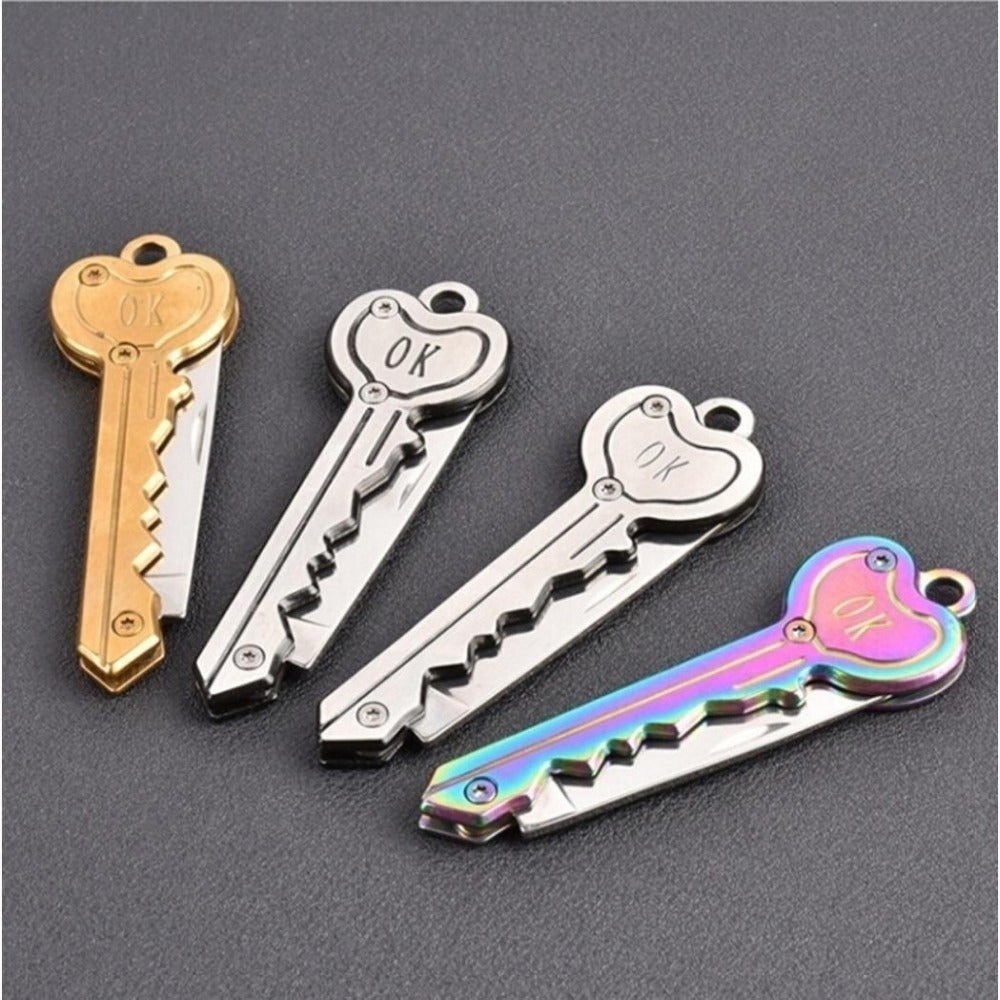 Mini-Key-Knife-Camp-Outdoor-Keyring-Ring-Keychain-Fold-Self-Defense-Security-Multi-Tool(Gold)