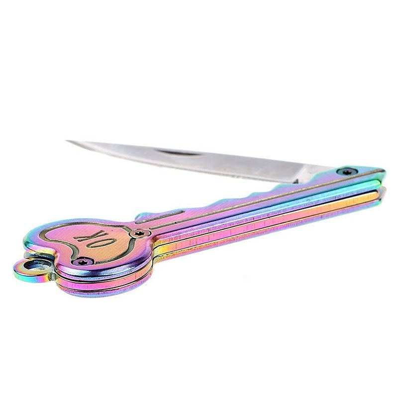 Mini-Key-Knife-Camp-Outdoor-Keyring-Ring-Keychain-Fold-Self-Defense-Security-Multi-Tool(Gold)